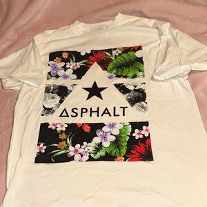 Asphalt Star Floral Tee with Black and White Accents